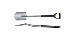Pelles Fiskars - Bêche télescopique à bord pointu pour sol dur et caillouteux - 105 - 125 cm - Acier au bore - SmartFit - 1001567