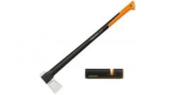 Hache Fiskars X27 - Hache XXL + aiguiseur pour haches, merlins et couteaux Xsharp