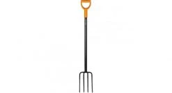 Fourche à bêcher Fiskars - Fourche à bêcher pour sols durs et caillouteux - Avec 4 dents - 122 cm - acier de haute qualité - Solid - 1003458