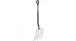 Fourche à bêcher Fiskars - Fourche à fumier - Pour foin et fumier - 4 dents - 137 cm - Dents en acier au bore - 1001695
