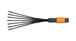 Balai a feuilles Fiskars - Petit balai à feuilles - Tête d'outil QuikFit - 7 dents - 12 cm - Dents en acier - QuikFit