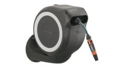 Enrouleur de tuyeau de jardin Gardena RollUp S - Dévidoir automatique mural - 15m - blanc - 18602-20